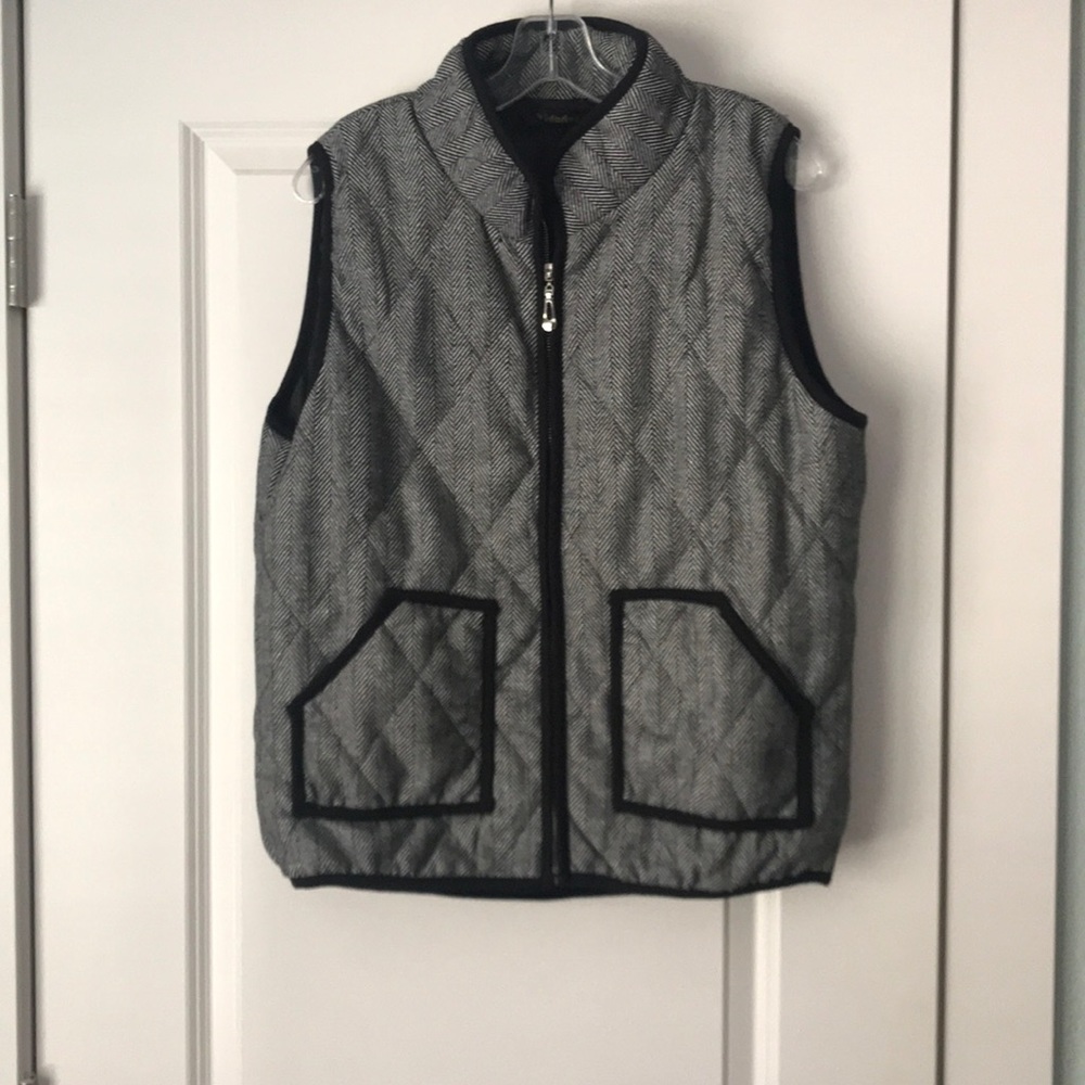 Black & White Herringbone Vest